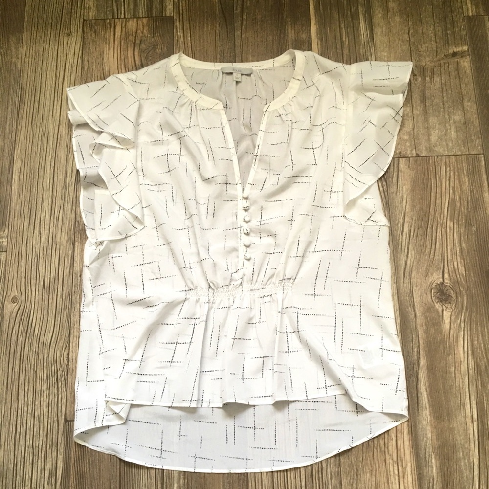 NEW Joie white and black blouse
